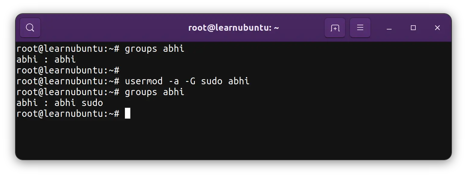 Adding user to a group in Ubuntu