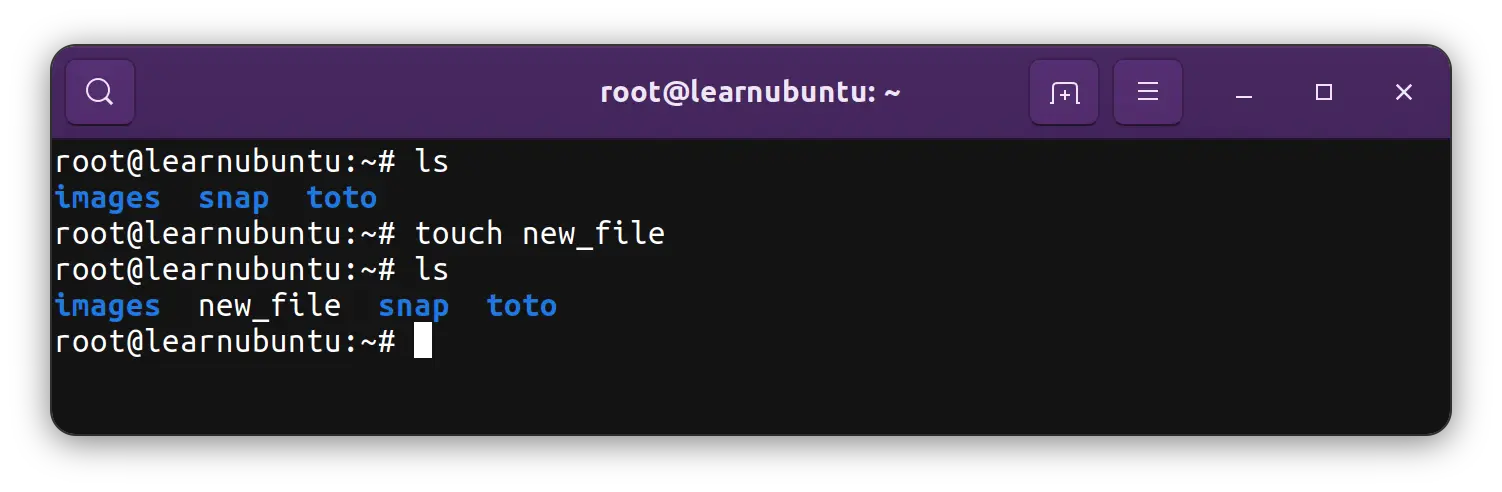 Creating new file in Ubuntu command line with the touch command