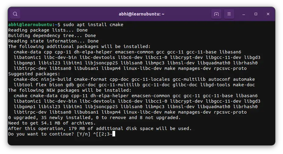 install cmake ubuntu 20.04 command line