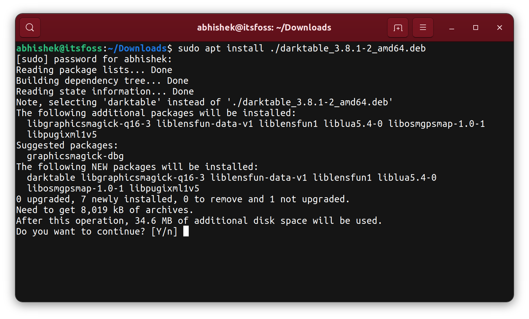 Installing deb files with apt command in Ubuntu