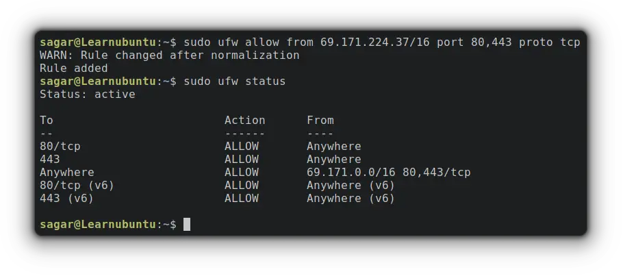 allow http and https with firewall