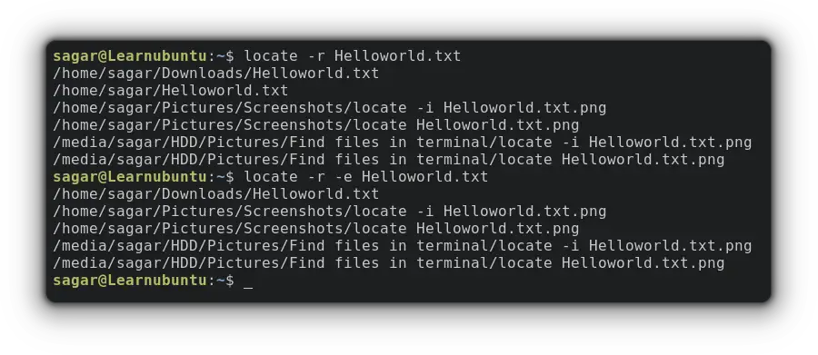 Filter deleted files from search results using locate command