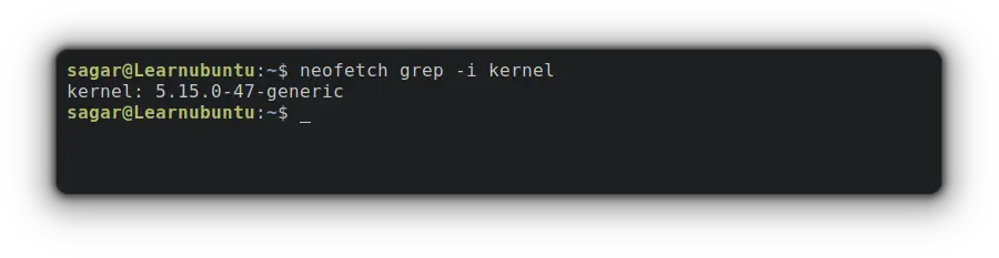 use grep command with neofetch