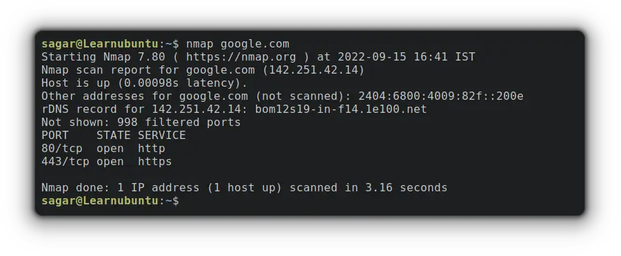 use nmap on remote hosts