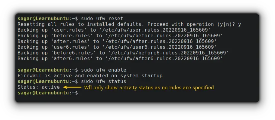 reset ufw in ubuntu