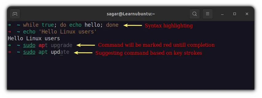 auto suggestion and syntax highlighting plugin in zsh