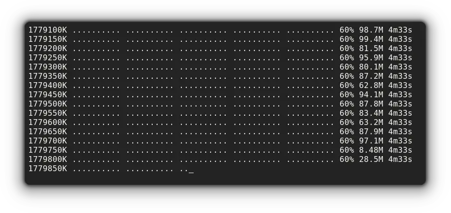 monitor background download using tail command