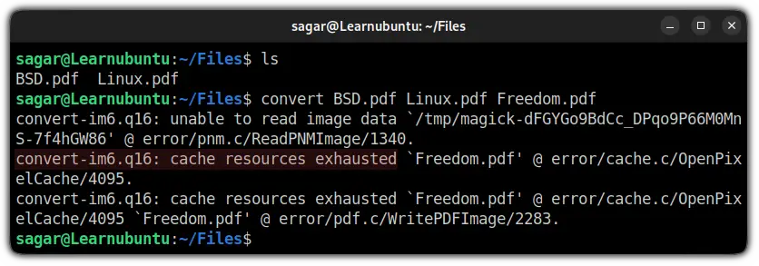 convert-im6.q16: cache resources exhausted in imagemagick
