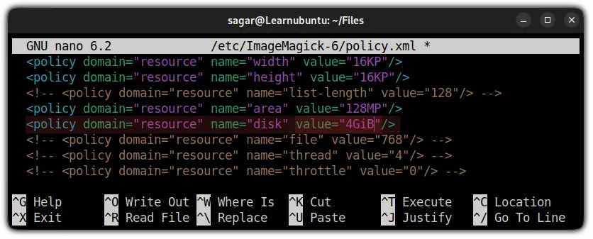 How to solve convert-im6.q16: cache resources exhausted in imagemagick