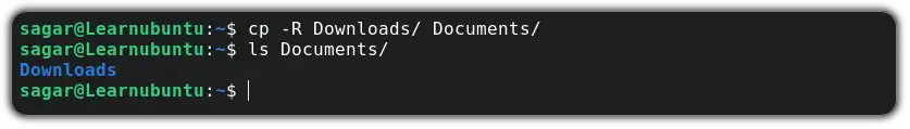 copy files recursively in ubuntu