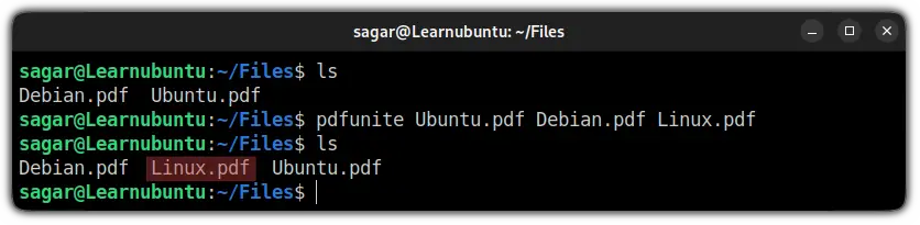 merge pdf files in ubuntu command line using poppler