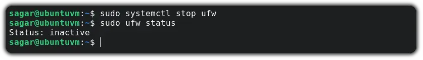 check ufw firewall status in ubuntu