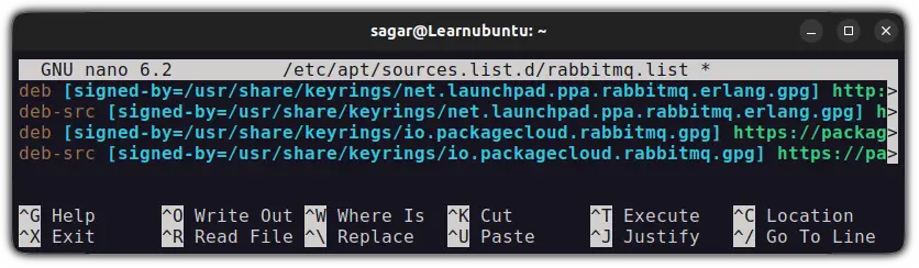 add ErLang and RabbitMQ repository in ubuntu