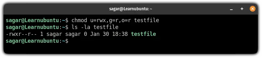 All rights to owners and others are limited to read-only using chmod command in symbolic mode