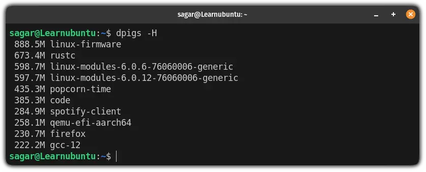 get human readable output in dpigs command