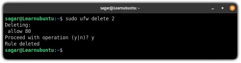 delete ufw rule in ubuntu