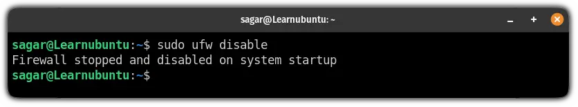 disable ufw firewall in ubuntu