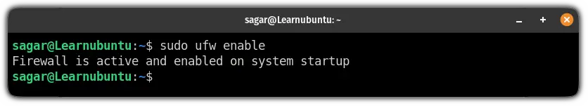 enable ufw firewall in ubuntu