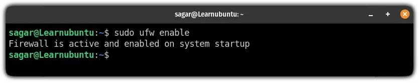 enable ufw firewall on ubuntu