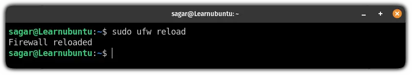 reload ufw firewall in ubuntu