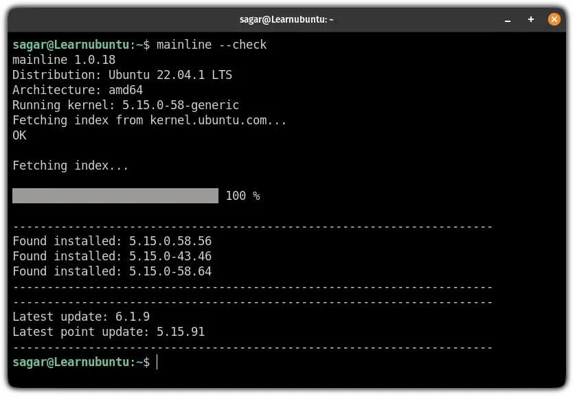 check the latest mainline kernel availabe for Ubuntu