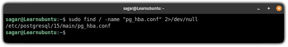 find the location of pg_hba.conf file in ubuntu