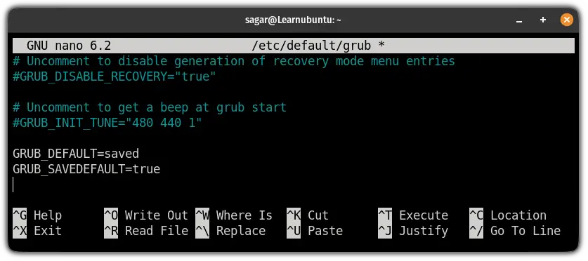 make old kernel default choice to boot in Ubuntu