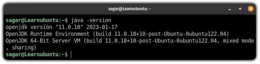 check installed version of java on ubuntu