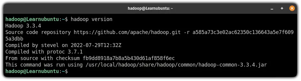 check the installed version of hadoop