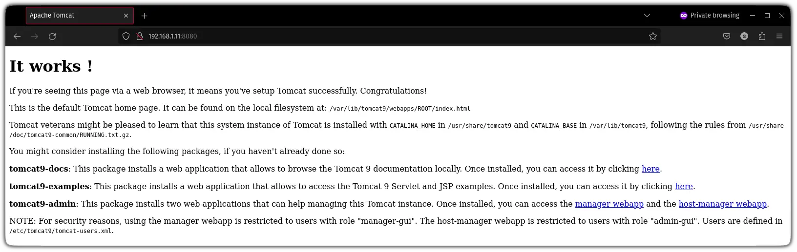 check the tomcat install on ubuntu
