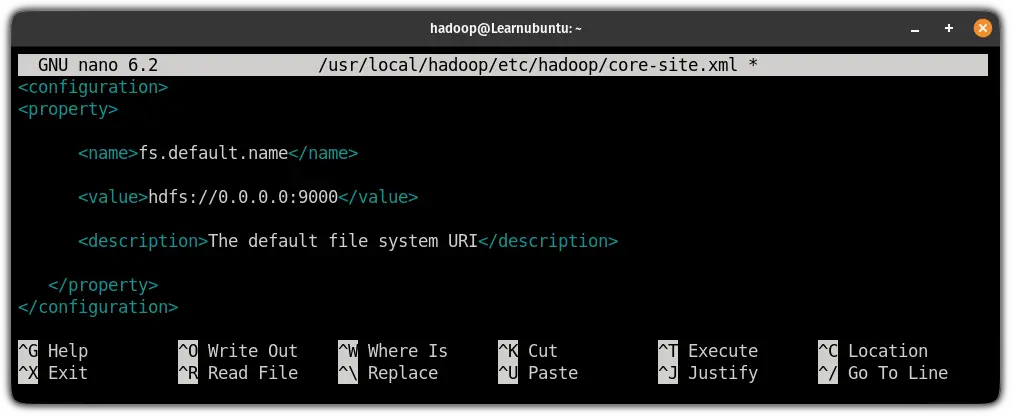 configure core-site.xml file to enable Hadoop