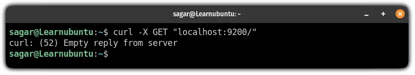 curl: (52) Empty reply from server in ElasticSearch on ubuntu