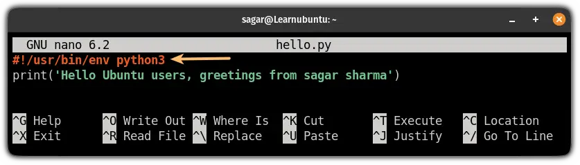 run python program as script in ubuntu