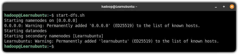 start the NameNode and DataNode in Hadoop cluster in ubuntu