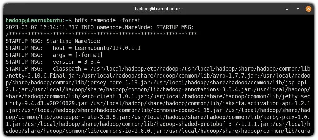 validate the Hadoop configuration in Ubuntu