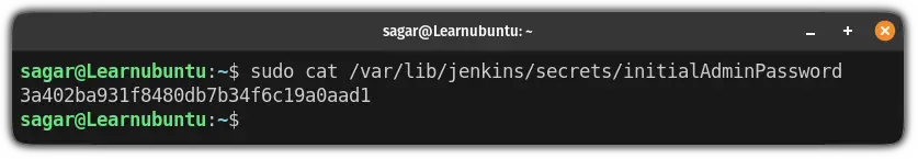 find the admin password configured by Jenkins itself while installation
