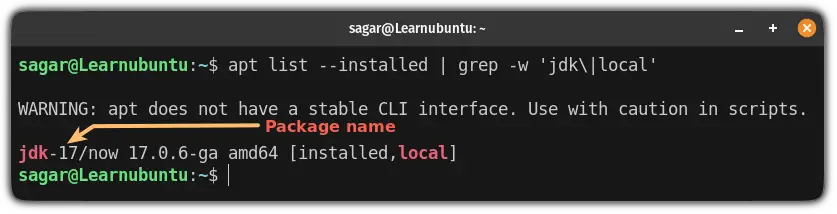 find the name of manually installed .deb package in ubuntu