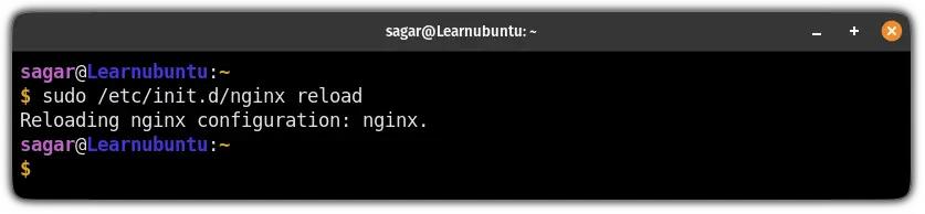 reload the nginx service without systemd