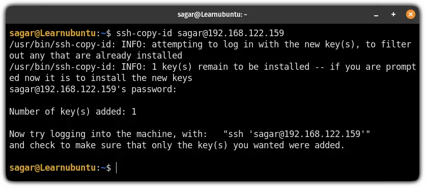 copy ssh key to remote server