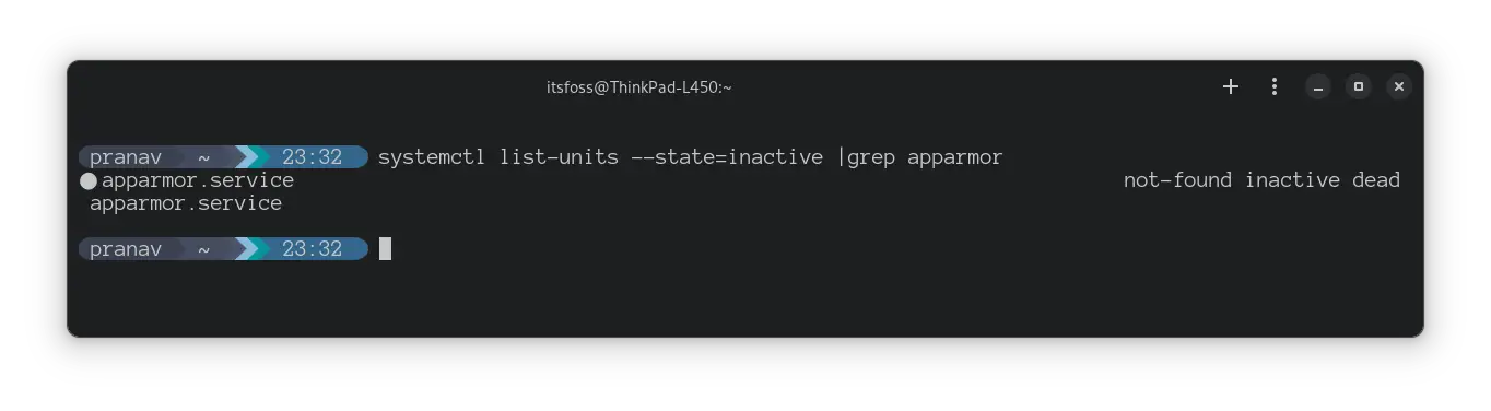 Inactive services searched through grep