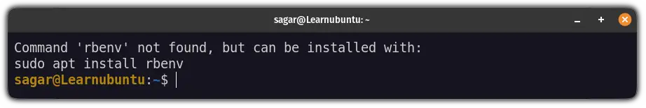 rbenv error in ubuntu