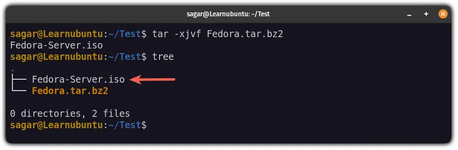 untar tar.bz2 or tbz files in Ubuntu