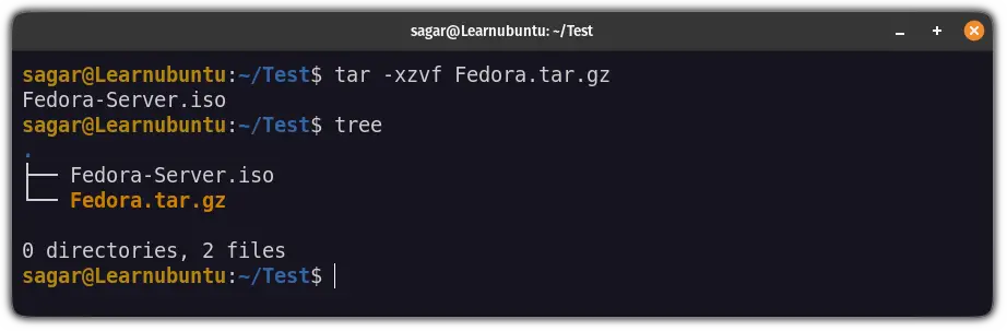 untar tar.gz or tgz files in Ubuntu
