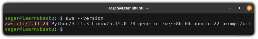 check installed version of AWS CLI in Ubuntu