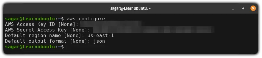 configure AWS CLI in Ubuntu