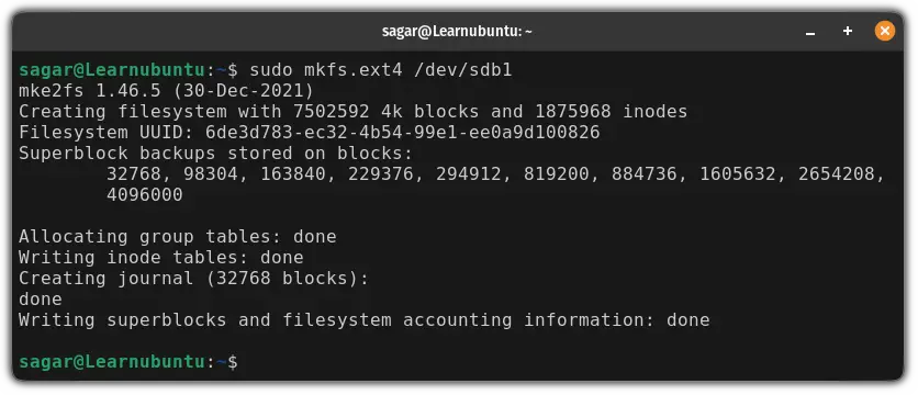 flash drive in specific filesystem in Linux