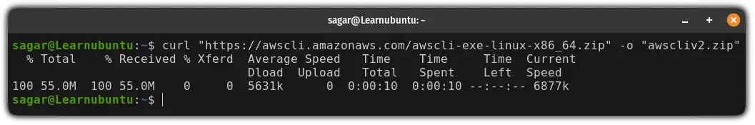 install the latest version of aws cli in Ubuntu