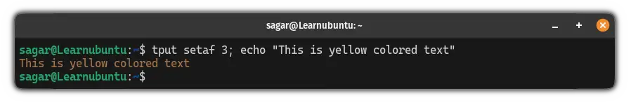 Use tput command to get colored output with the echo in Linux