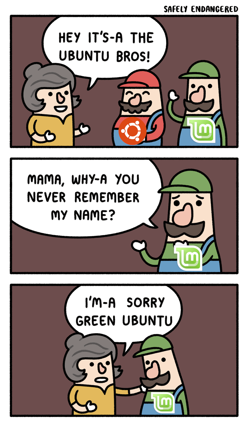 Linux Mint Green Ubuntu meme