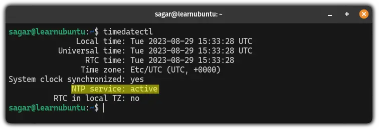 Check ntp is enabled or not in ubuntu